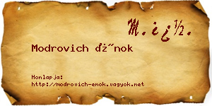 Modrovich Énok névjegykártya